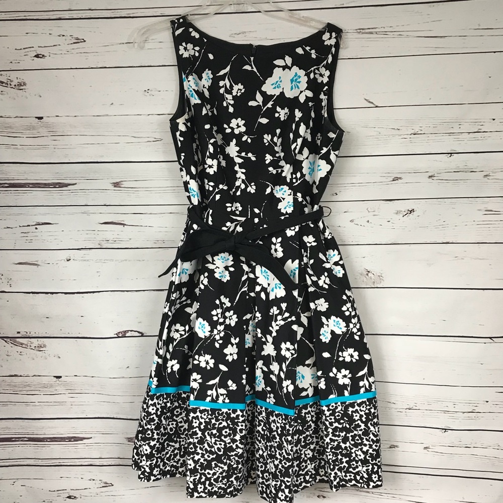 Madison size 8 black white blue dress